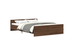 Bed Frame, Bed Frames Vidaxl Marrom Madeira Processada (150 X 200 Cm)