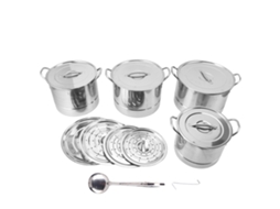 Conjunto de Panelas LAXISCREED Aço Inox 4 Peças 8 Tampas