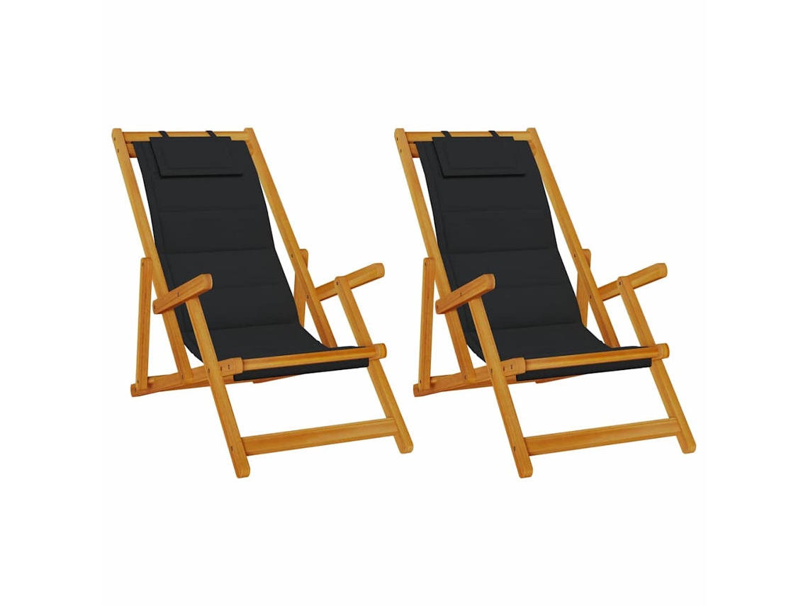 Maison Exclusive - Cadeira De Praia 2 Pcs Castanho Madeira Sólida De Acácia