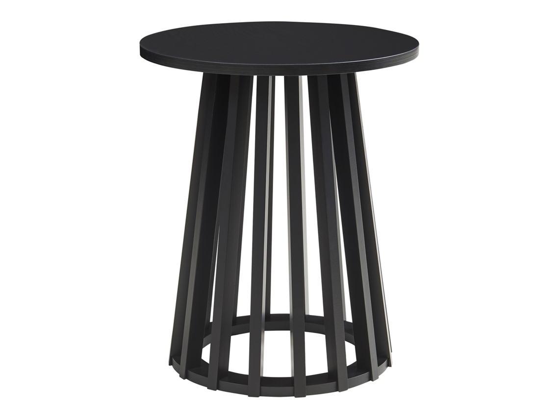 Mesa Lateral Buzzard Redonda Bambu Ø40 X 48 Cm Preto [EN.CASA]
