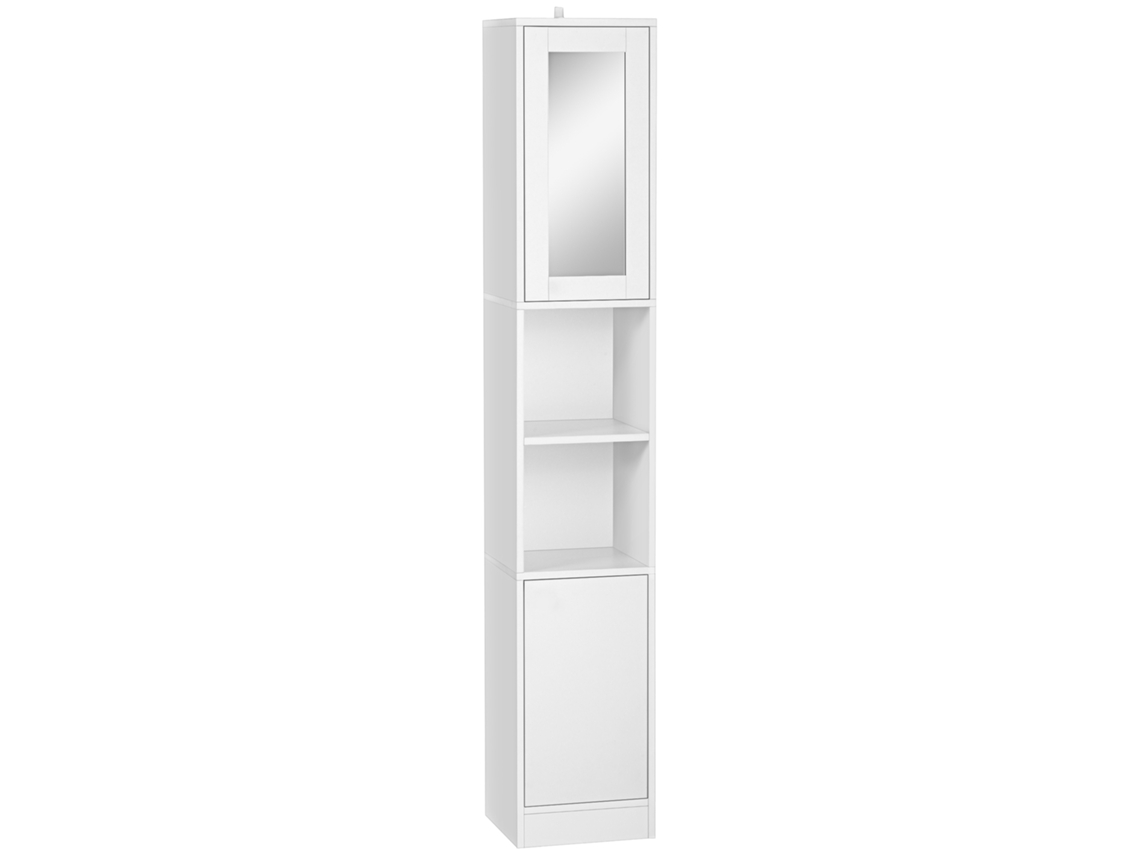 Armário de banheiro com espelho, espaço de 30x28x170cm, branco S/MARCA
