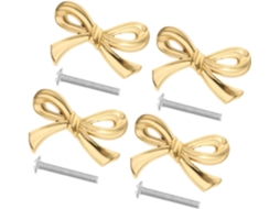 Puxadores De Gaveta Pretyzoom Em Latão Dourado, Pacote Com 4 Unidades, Design Elegante Em Forma De Laço Para Armários E