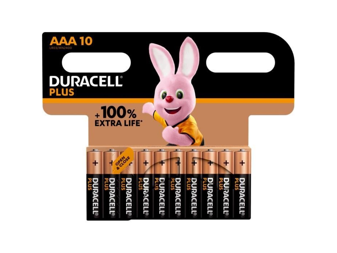 DURACELL Plus Aaa Micro Lr03 Mn2400 Pacote com 12 Blisters de 10 Baterias