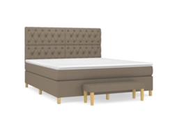 Box Spring Bed, Box Spring Beds Vidaxl Cinzento-acastanhado Tecido (160 X 200 Cm)