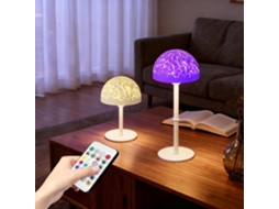 Abajur de Mesa Ajustável com Projetor Ondas do Mar, Luz Noturna Regulável em 10 Cores com Controle Remoto e Temporizador BRILVIBERA