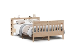 Bed Frame, Bed Frames Vidaxl Marrom Madeira De Pinho (140 X 200 Cm)