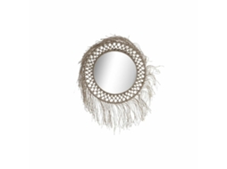 Espelho de parede DKD Home Decor Cristal Natural Corda (60 x 4 x 60 cm)