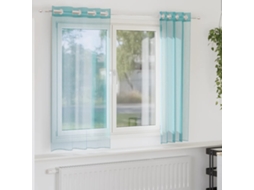 Vidaxl Cortinas De Voile Com Ilhós 2 Pcs Turquesa