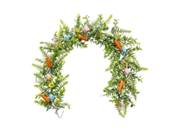 Laxiscreed Enfeite De Rattan Com Ovos De Páscoa E Guirlanda Floral Para Decoração De Casa