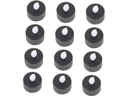 Conjunto de 12 Velas de Led Pretas Sem Chama com Glitter, Alimentadas por Bateria, Luz Amarela Quente. SFUSHOS