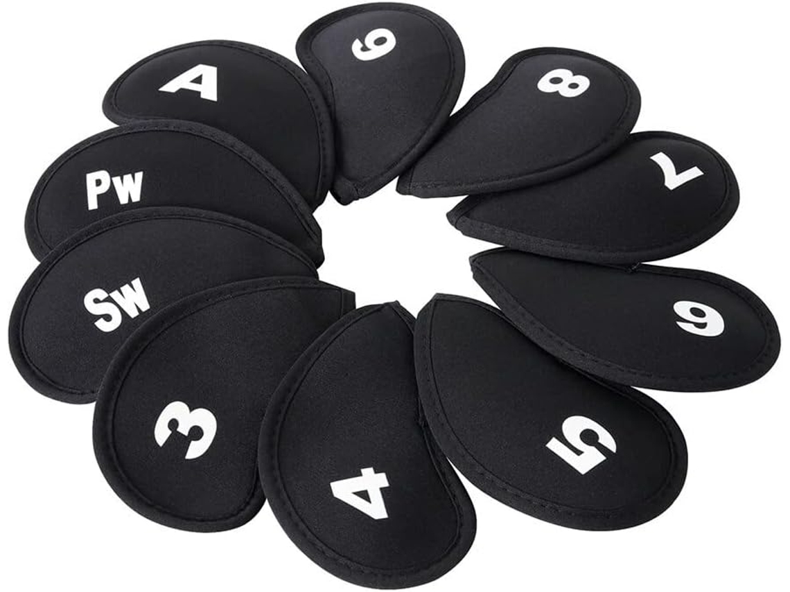 Capas Pretas para Tacos de Golfe, Pacote com 10 BRILVIBERA