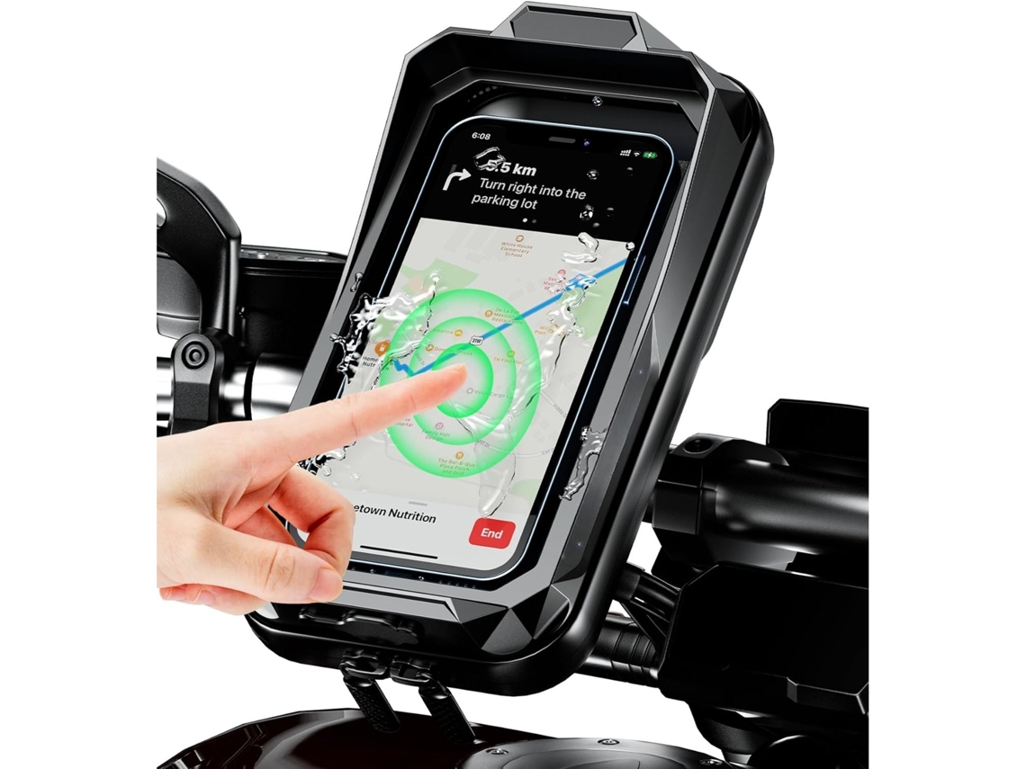 Bicicleta Suporte Telemóvel HEXINYIGJLY,quebra sol Apoiar Ecrã Tátil Impermeávelpara Smartphones 4 6.8" Preto