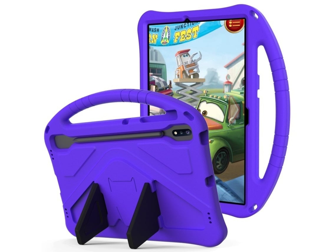 Capa Para Tablet Lurelia, Compatível Com Samsung Galaxy Tab S9 Plus 12.4 Anti Queda Portátil De Cobertura Total, Roxo, Proteção Antiquedas