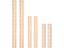 Régua De Madeira, Réguas De 15cm, 20cm E 30cm, Pacote Com 6 Unidades, Régua De Medição Madeira Para Sala Aula, Escola