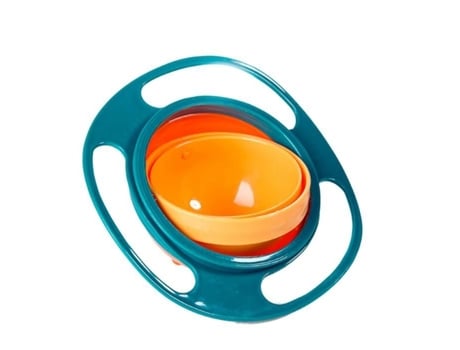 Tigela infantil giroscópica antiderramável - VICOODA - Verde - rotação 360 - Plástico ABS - 12 meses VICOODA