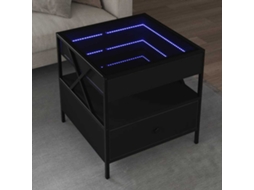 Vidaxl Mesa De Centro C/ Luzes Led Infinity 50x50x51 Cm Preto