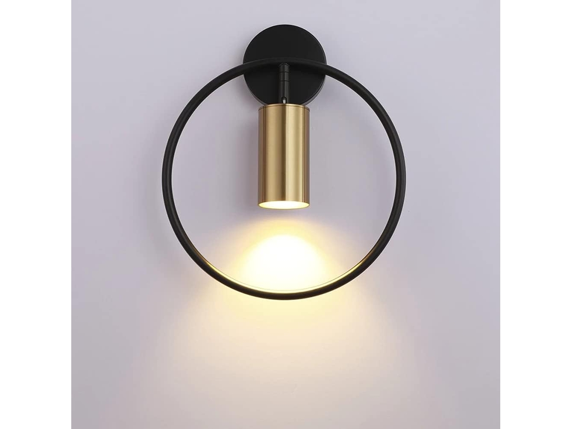 Aplique de Parede Interno Aplique Dourado Led 180 Giratório Aplique de Parede de Metal Moderno Adequado para Corredor de Escadas de Quarto e Sala