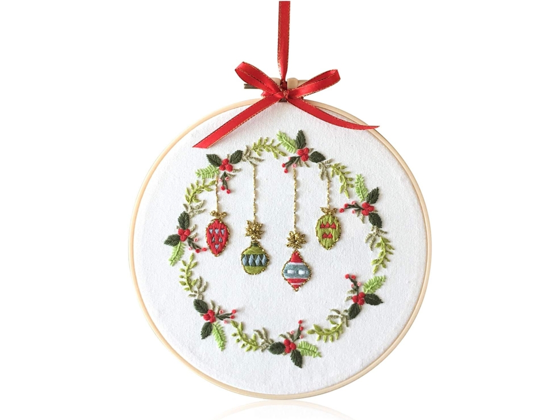Kit De Ponto Cruz Para Bordado 8 Polegadas, 30 Cm Com Tela, Linhas E Padrão Decorativo Para Iniciantes Elysve