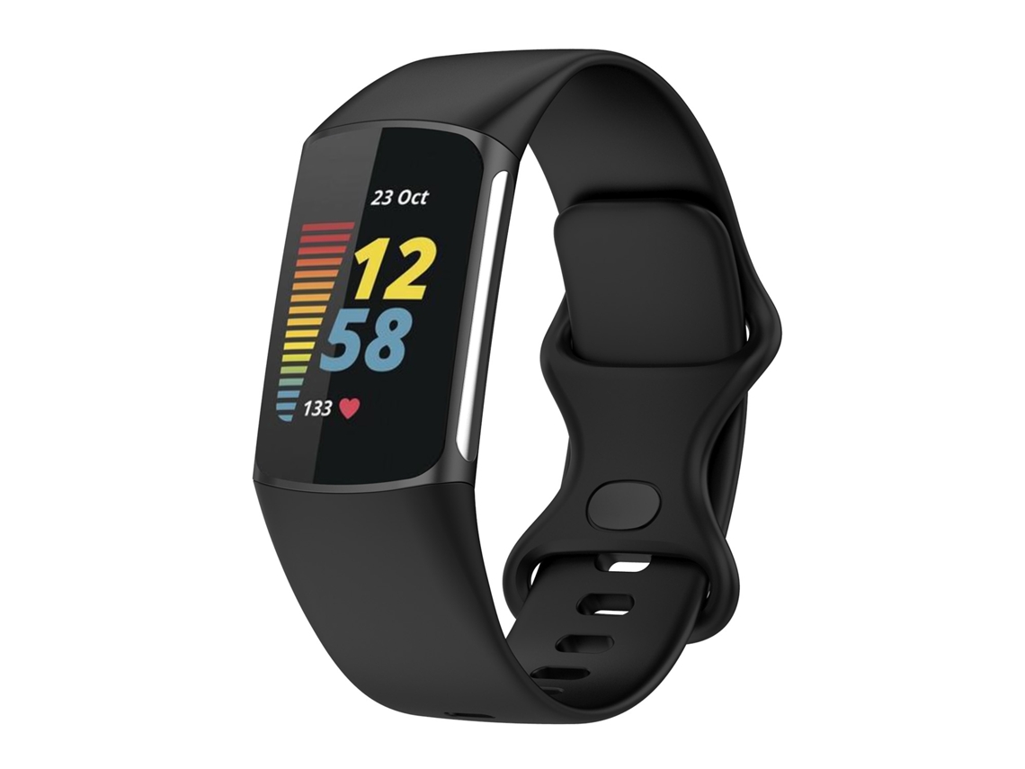 Bracelete de Smartwatch para de silicone Fitbit Charge 5, Tam: S (preto)
