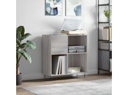 Vidaxl Armário P/ Discos 84,5x38x89 Cm Derivados Madeira Cinza Sonoma