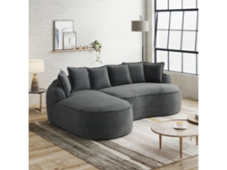 Sofá Modular, Chaise Longue, L-forma, 3 Lugares, Extra Profundo, Com Almofadas, Cinza