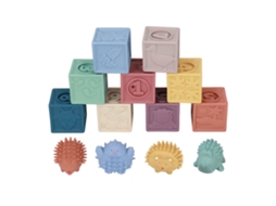 Blocos Macios De Silicone Para Bebê 6m+ Empilhamento Sensorial Brinquedos De Banho 13 Peças