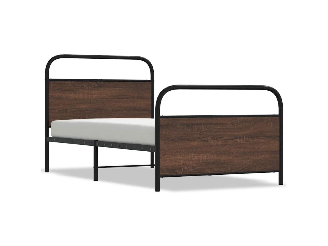 Bed Frame, Bed Frames Vidaxl Marrom Madeira Processada (100 X 200 Cm)
