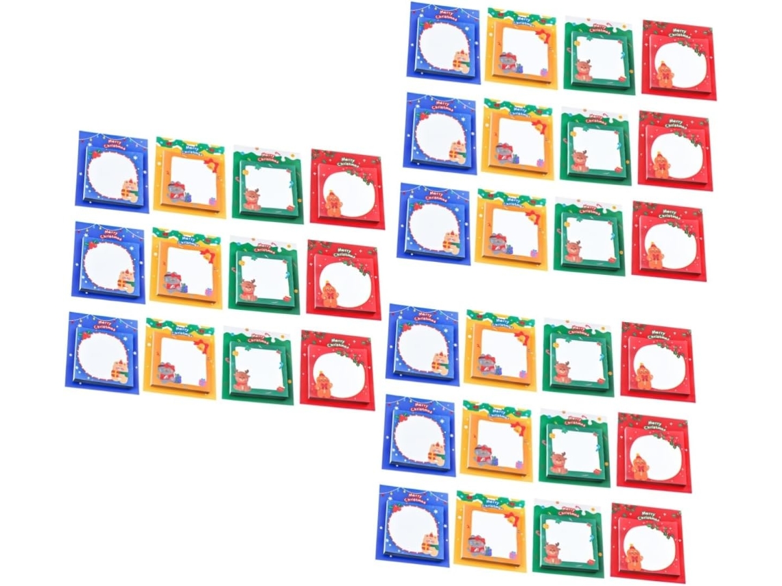 3 Conjuntos Notas Autocolantes De Noël Blocos-notas De Cartes De Goodies Noel Natal Bloco-notas Compacto