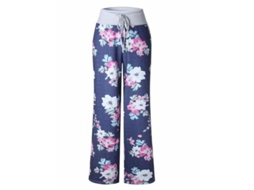 2026 pantalones de Descanso Amplios Con Estampado Floral Elástico para Mujer, Cómodos Con Cordón Ajustable M Blue4