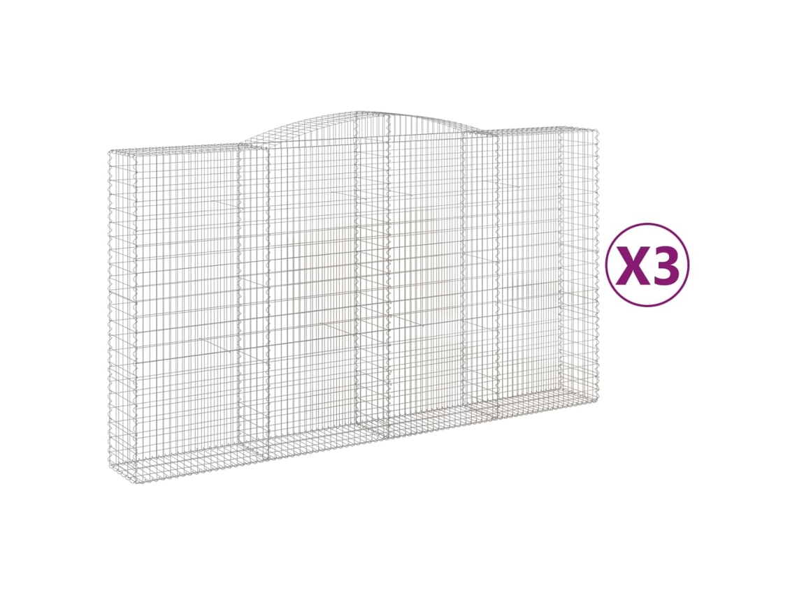 Gabion Basket, Gabion Baskets Vidaxl Prateado Ferro (400 X 50 X 220/240 Cm)
