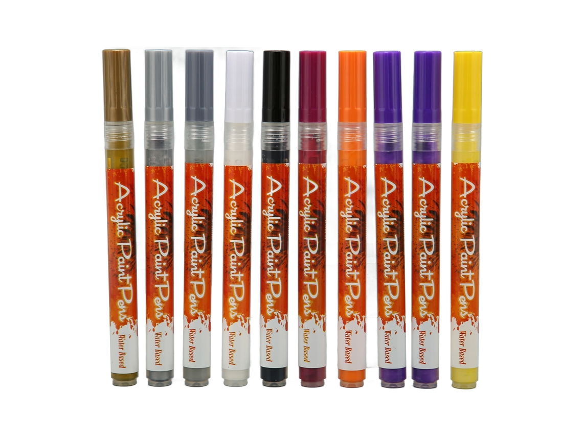 Set De 10 Lápices Para Arte De Uñas Com Corpo De Abs Colorido Para Pintura, Pontos E Grafiti Diy