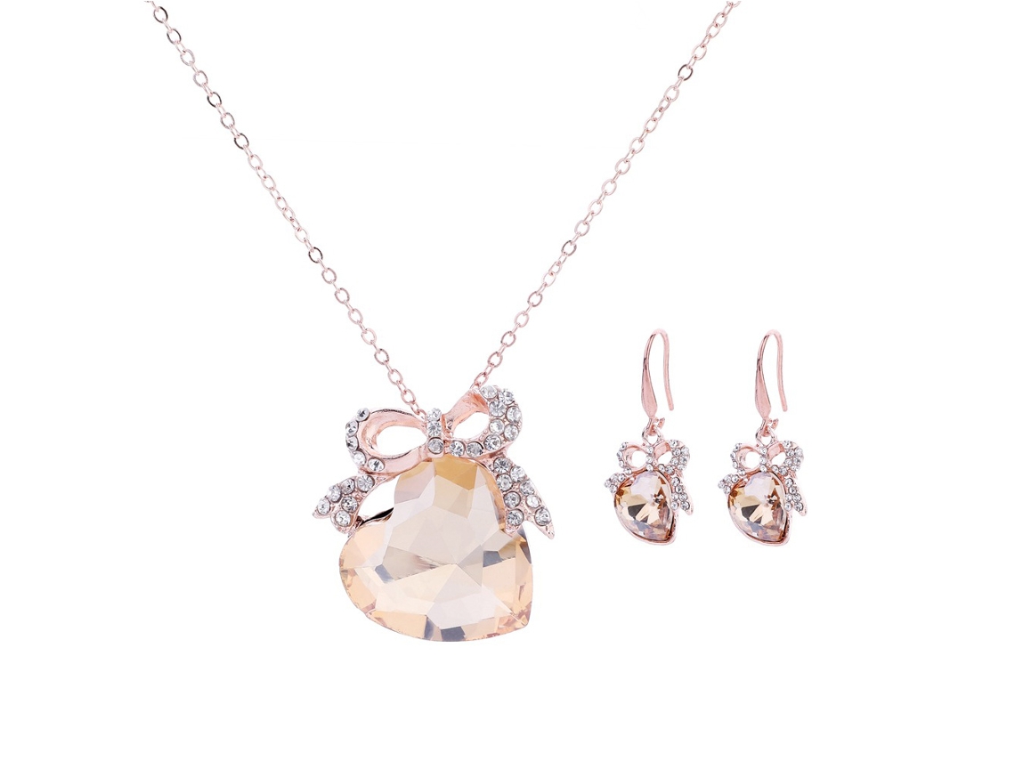 Conjunto Colar Brinco Lindo Acessorios