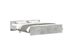 Bed Frame, Bed Frames Vidaxl Cinzeto Madeira Processada (200 X 200 Cm)