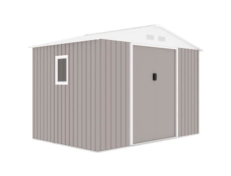 Abrigo De Jardim Em Metal 5,29 M² 277 X 191 X 202 Cm Venus Kit De Ancoragem Incluído, 2 Portas Deslizantes, 1 Janela Lateral Taupe Archer