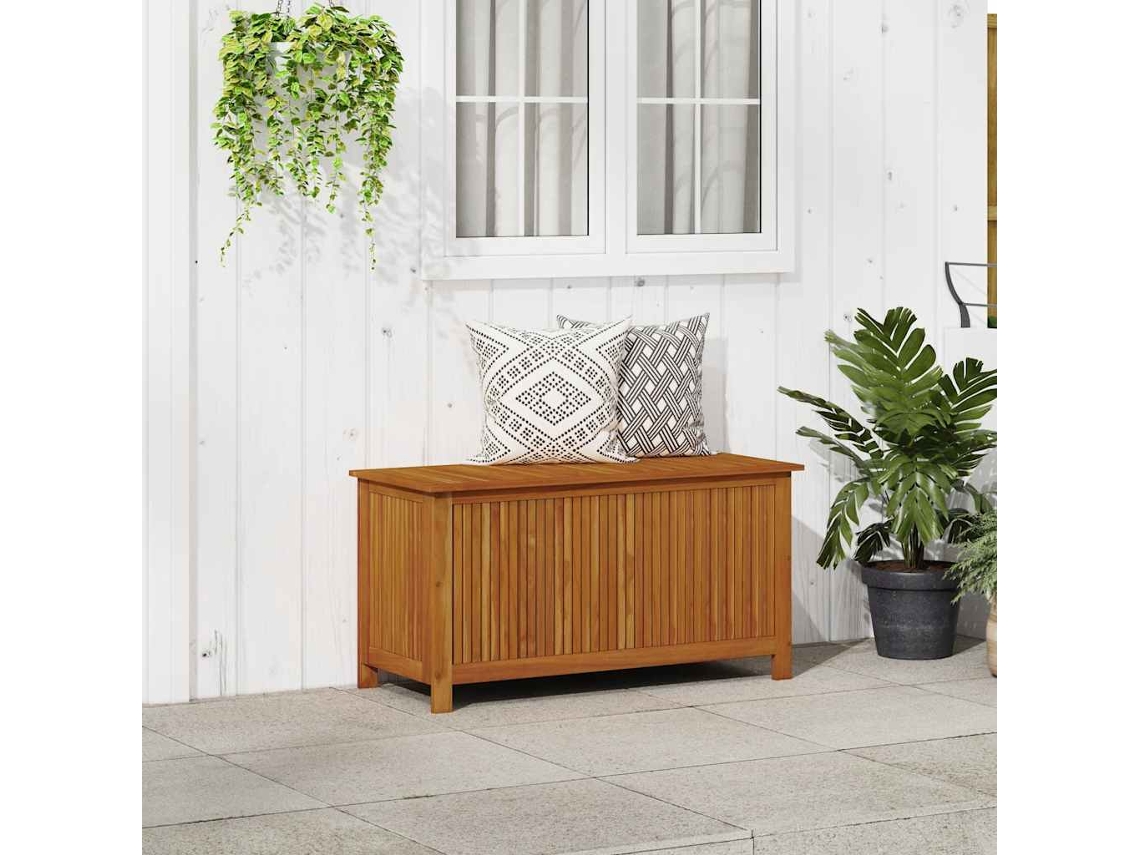 Vidaxl Caixa De Arrumação P/ Jardim 113x50x58 Cm Madeira Acácia Maciça