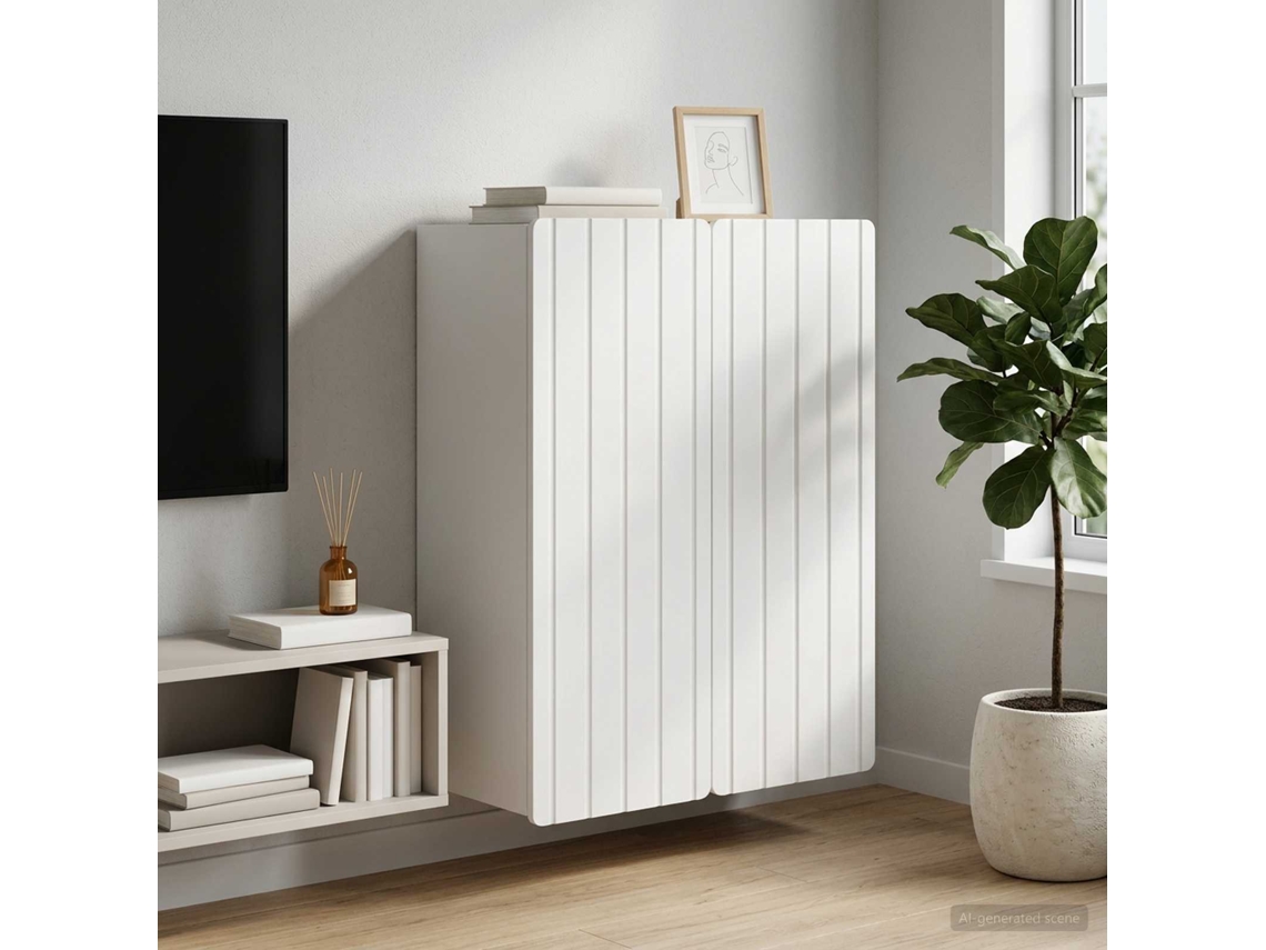Vidaxl Armário De Parede Branco 66 X 34,5 X 92 Cm Derivados De Madeira