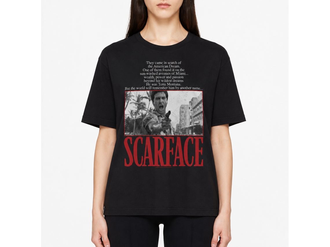 Rockinstone Scarface Movie American Dream Quote Black Adult T-shirt Size:m