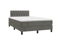 Cama Boxspring com Colchão 120x190 cm Veludo Cinzento Escuro MAISON EXCLUSIVE