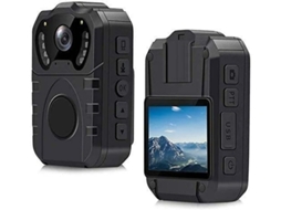 Câmera policial, IP67 à prova d'água, ângulo amplo de 170°, gravador portátil profissional com visão noturna HD de 32 GB, Bestvite (preto)