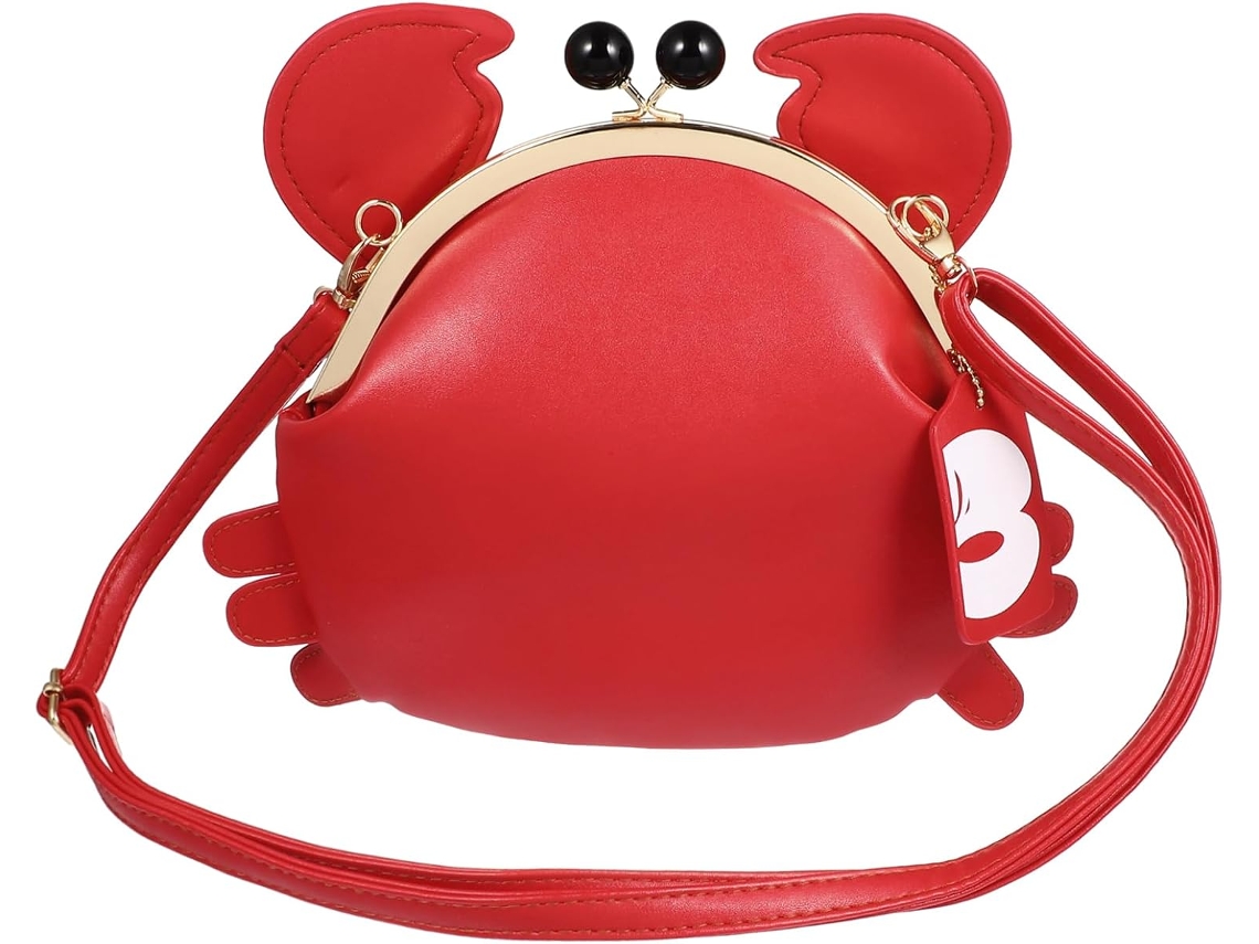 Bolsa De Ombro Feminina Em Pu Com Estampa De Caranguejo, Elegante E Ajustável, Com Design Único E Sofisticado.
