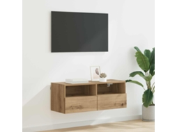 Vidaxl Armário De Tv De Parede 80 X 30 X 30 Cm Carvalho Artesanal
