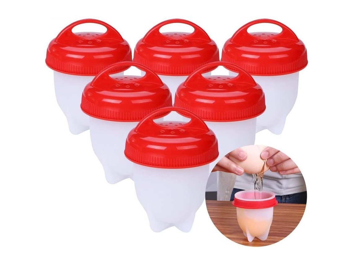 Cozinhador de Ovos de Silicone, 6 Peças, antiaderente, sem casca | S/MARCA