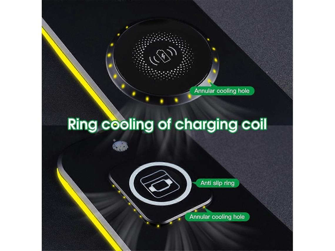 Mousepad Magnético Com Carregamento Sem Fio Para Mesa De Escritório, Mousepad Luminoso Com Carregamento Sem Fio Para Jogos. Olysi Shop