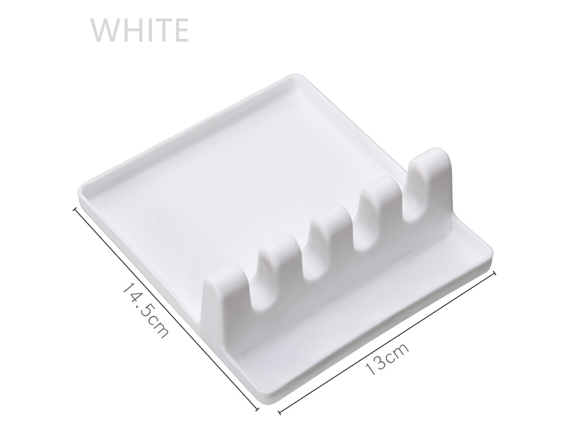 Descanso de Colher Resistente Ao Calor com Fenda de Silicone para Cozinha com Gotejamento Largo Suporte de Colher Antiderrapante