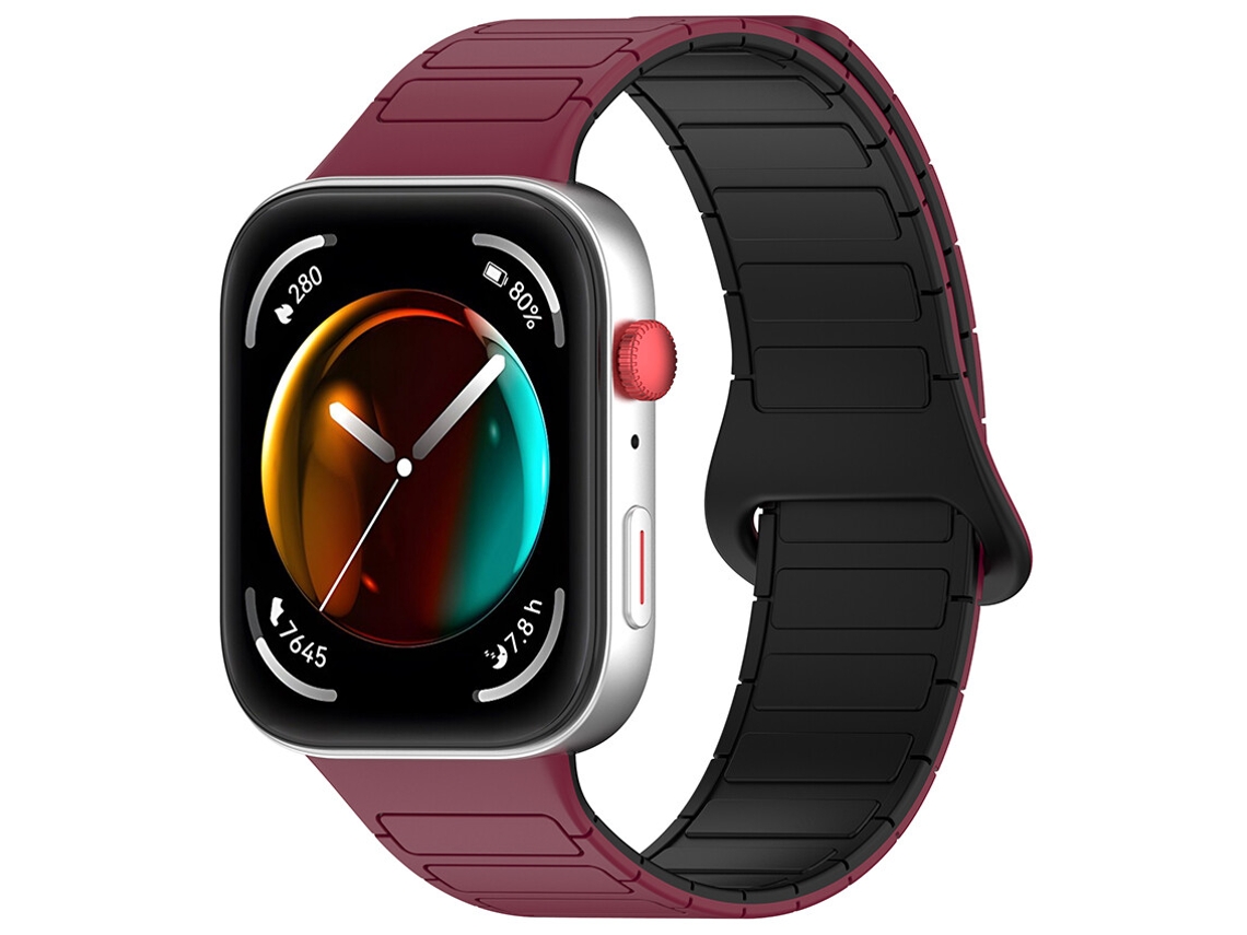 Pulseira De Relógio De Silicone Bicolor Com Pulseira Magnética Forte Para Huawei Watch Fit 3