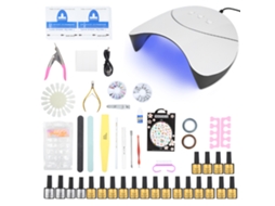 Kit De Arte De Uñas Profesional Com Lâmpada Uv Led, Lixa, Esmalte E Ferramentas De Manicure