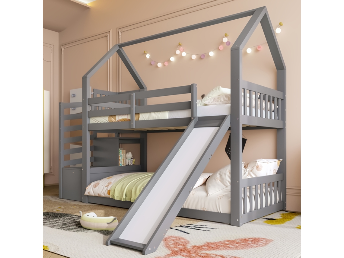 Beliche Lar 90x200 Escada Acabamento Cinza