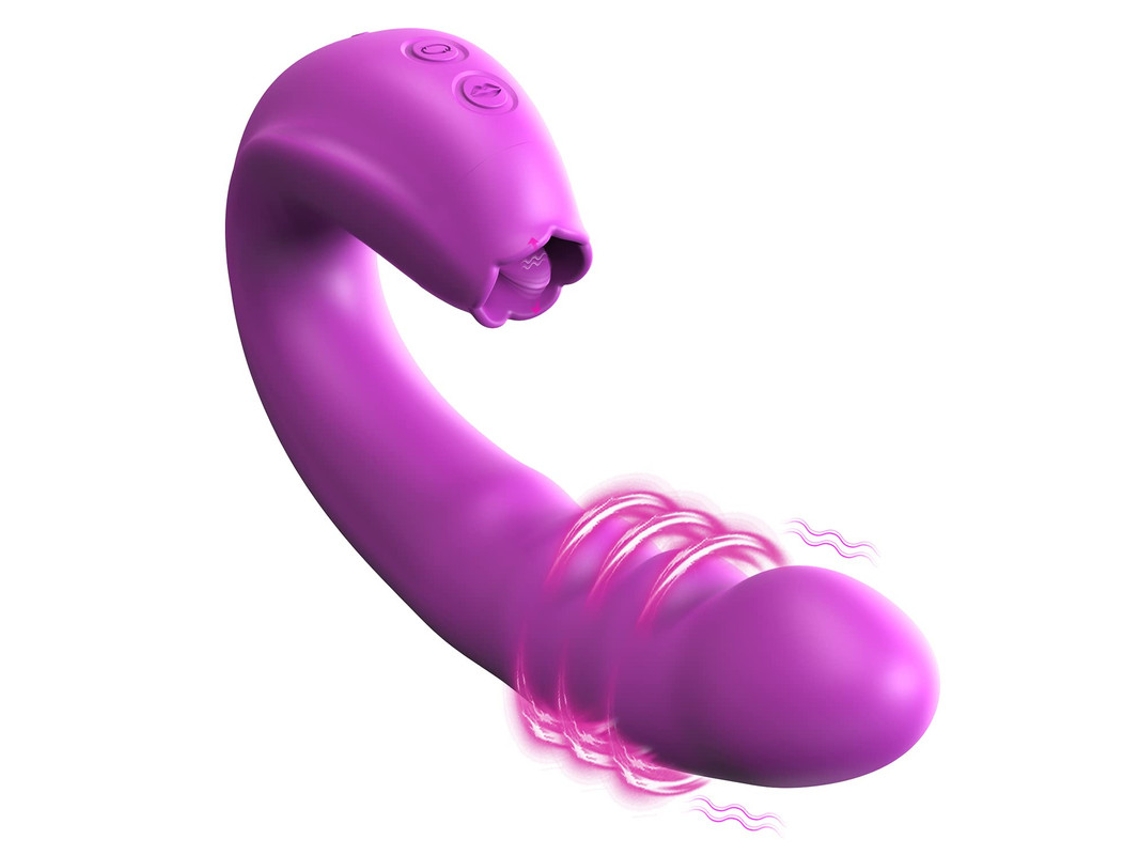 3 Em 1 Vibrador De Massagem De Lamber A Lngua Multifrequncia Para Mulheres (roxo) Bestvite