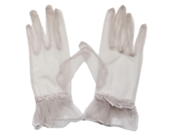 Luvas de Tule Requintadas Até o Pulso, Luvas de Dedo Inteiro, Luvas Curtas para Casamento. TAISHENGDA