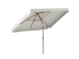 Guarda sol externo 300x200x245cm com ângulo ajustável, mastro de alumínio, manivela e proteção UV 50+, bege BTFORUS